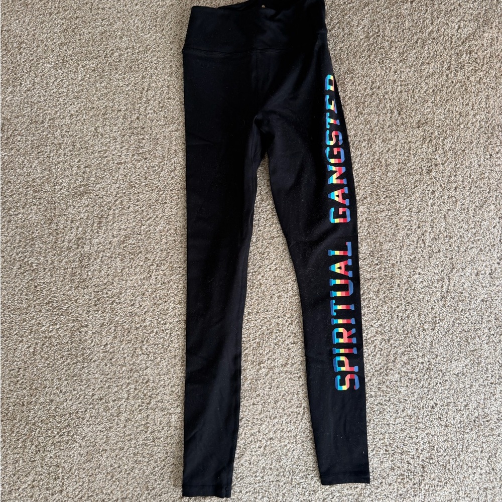 Spiritual Gangster Black and Gold Leggings